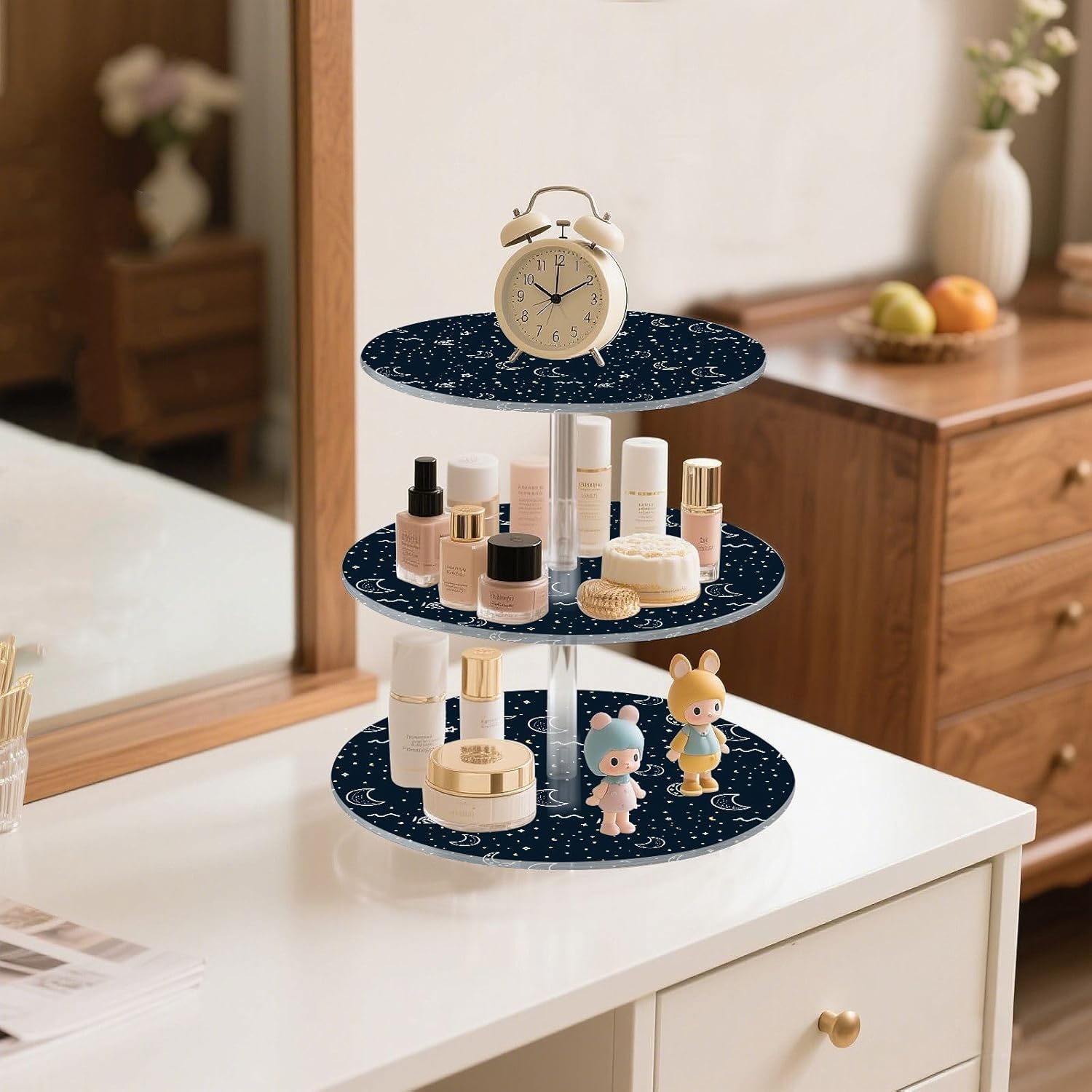 Moon Star 3 Tier Acrylic Cupcake Stand, Cupcake Stand for 34 Cupcakes for Weddings, Christmas,Holidays,Parties,Birthday,Printed Cupcake Tower 23300221