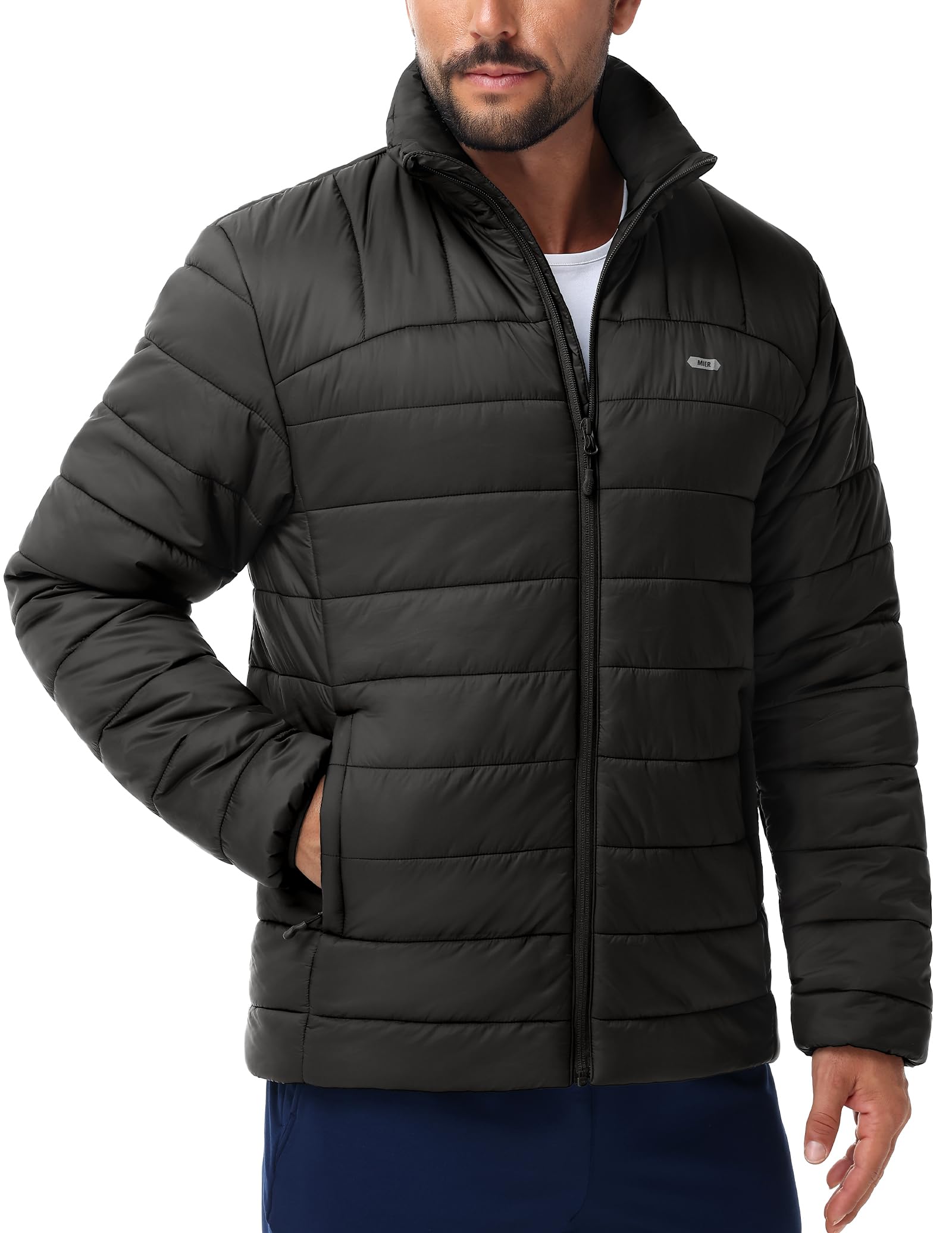 MIER Uomo Inverno Leggero Giacca Calda Corto Escursioni Viaggi Packbar Puffer Giacca