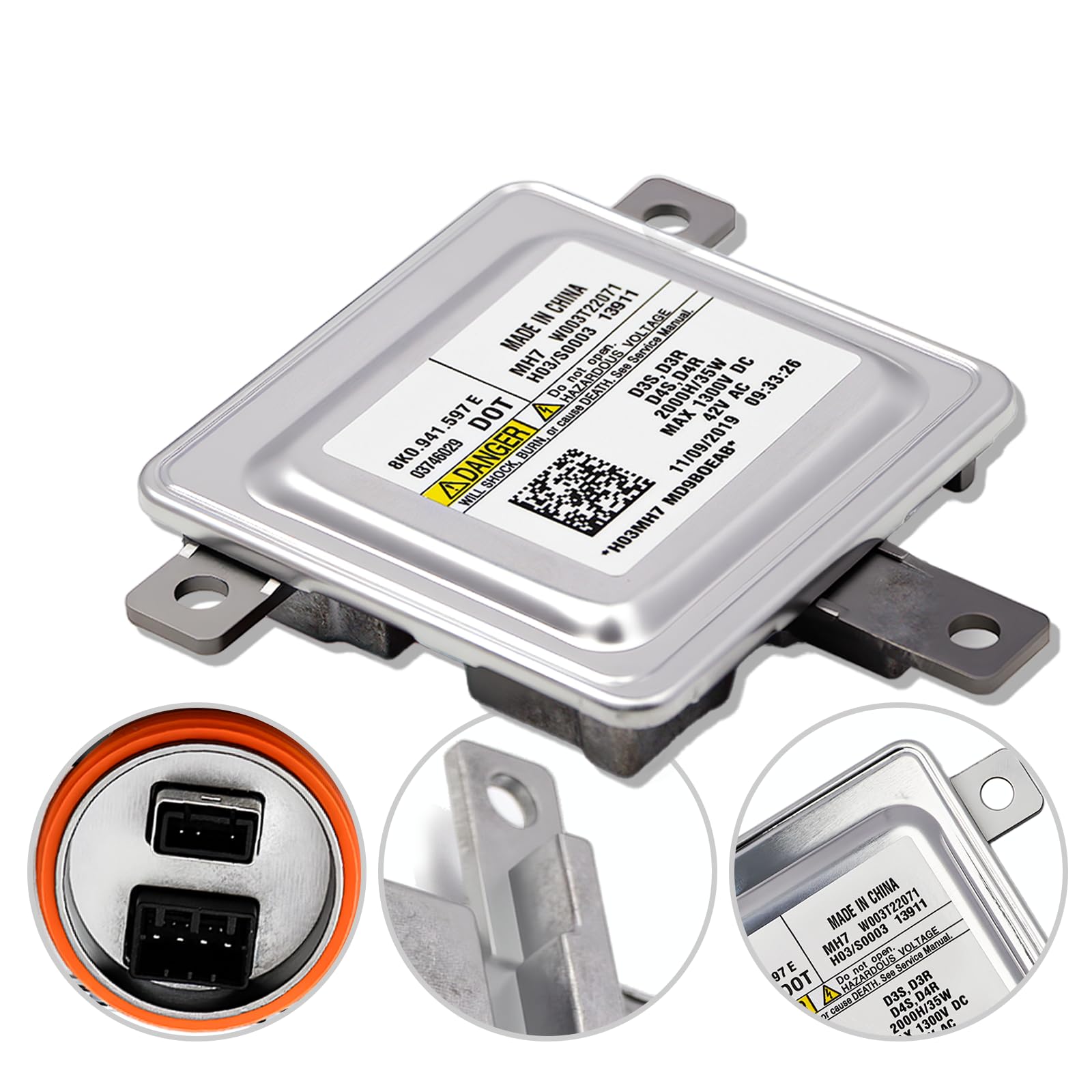 Contrôleur Phares Xenon 8K0941597E Ballast Phare Xénon HID Compatible avec A1 A3 A4 A5 A6 A7 A8 Q3 Q5 Octavia Golf Jetta Tiguan Touran Sharan W003T22071
