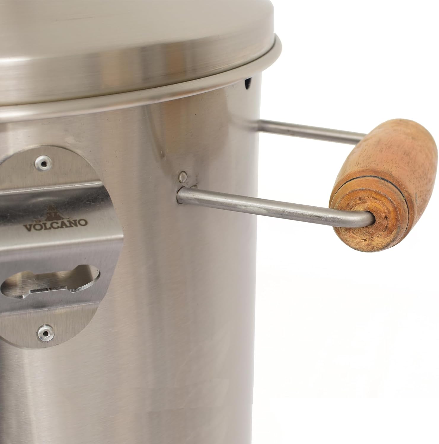 VOLCANO Mars Medium Barrel Grill – 100% Stainless Steel 304, 2-in-1 Grill and Smoker with Thermometer, Smoke Vent, and 12 Hooks – Holds Up to 30 Pounds of Meat (MMBG02)
