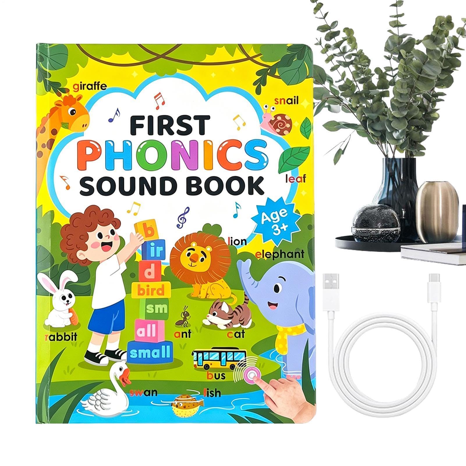 Libro parlante per l'apprendimento 'inglese, lettore di vocabolario fonetico per l'educazione precoce, riproduzione del suono con funzione di pulsanti interattivi, giocattolo educativo per bambini