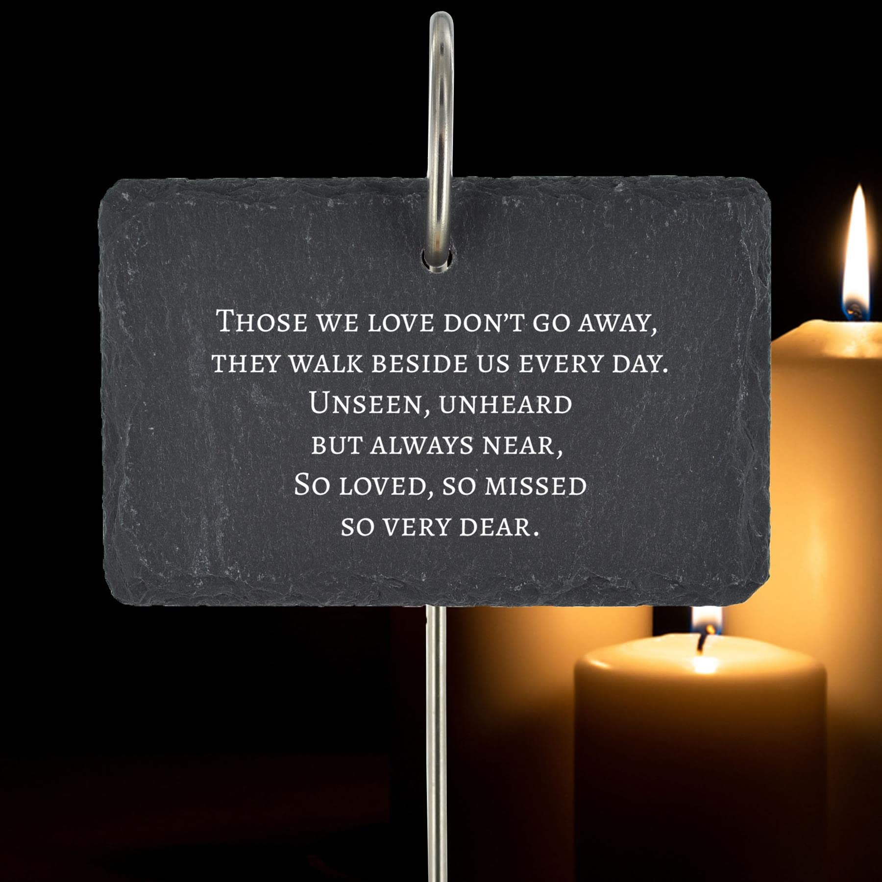 Global Designs Slate With Protective Coating & Uv Print Memorial Graveside Plaque Those We Love Don't Go Away Grave Stake Ornament Quote Poem Slate