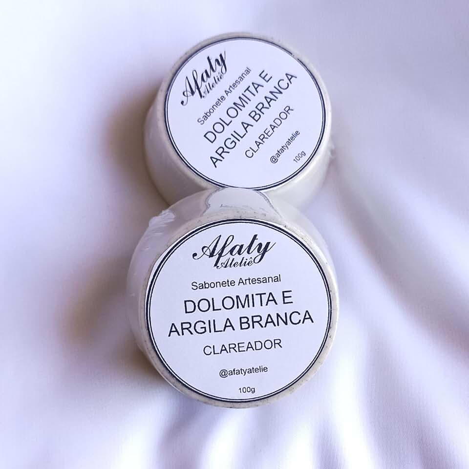 2 Sabonetes de Dolomita e Argila Branca 100g – Clareador, Pele de Porcelana | Afaty