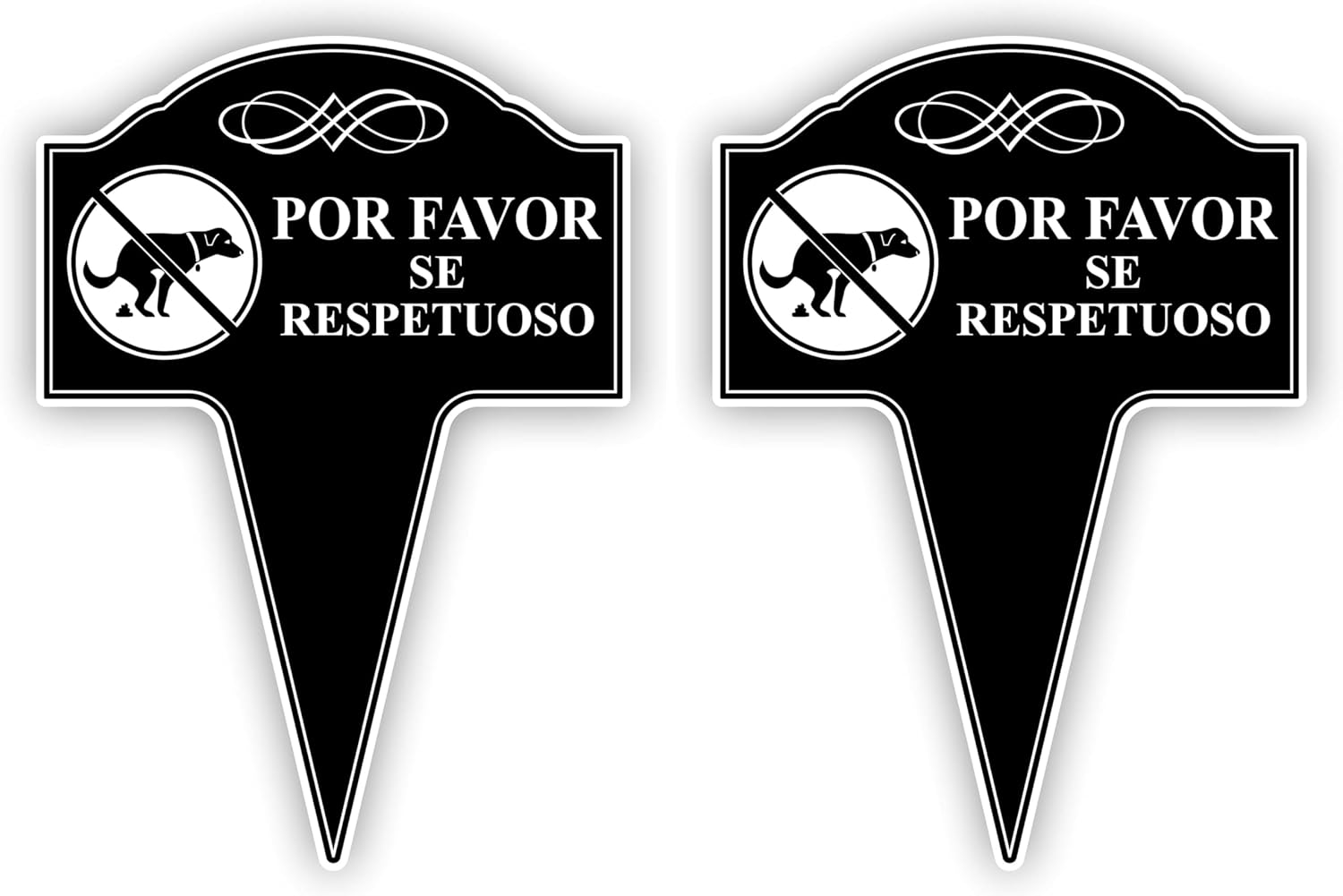 Por Favor Se Respetuoso (Please Be Respectful) Spanish Aluminum Yard Sign No Dog Pooping Sign For Yard 10x14 (Pack of 2)