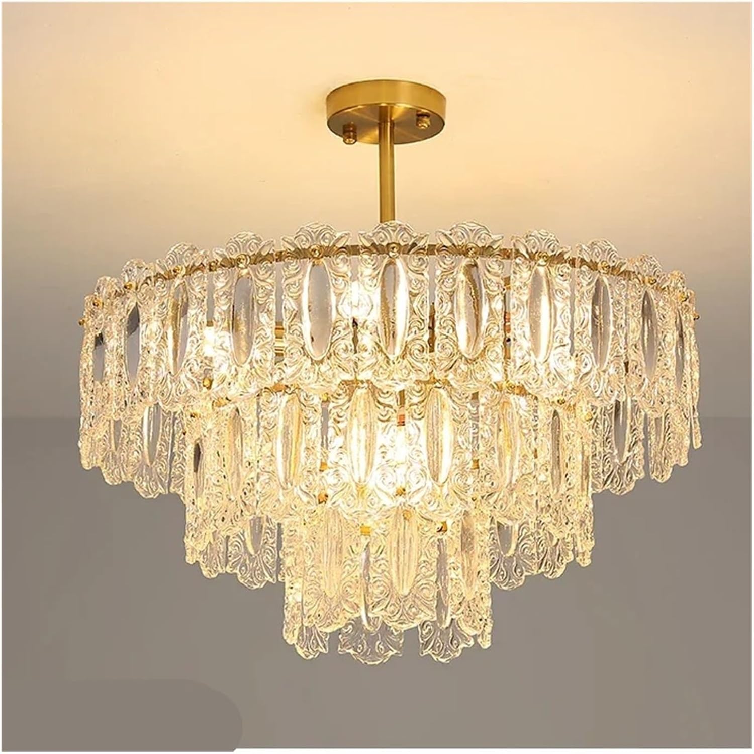 Modern Ring Ceiling Lamp European Romantic Ceiling Pendant Light American Luxury Glass Chandelier Indoor Lighting Lustre Fixture,for Decoration