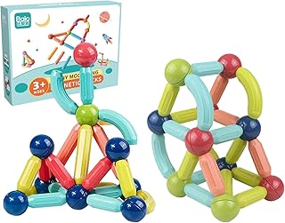 مجموعة مكعبات مغناطيسية مكونة من 42 قطعة واي زد تي ألعاب تعلم العلوم والتكنولوجيا والهندسة والرياضيات للأطفال - للتعليم المبكر - للأعمار سنتين فما فوق