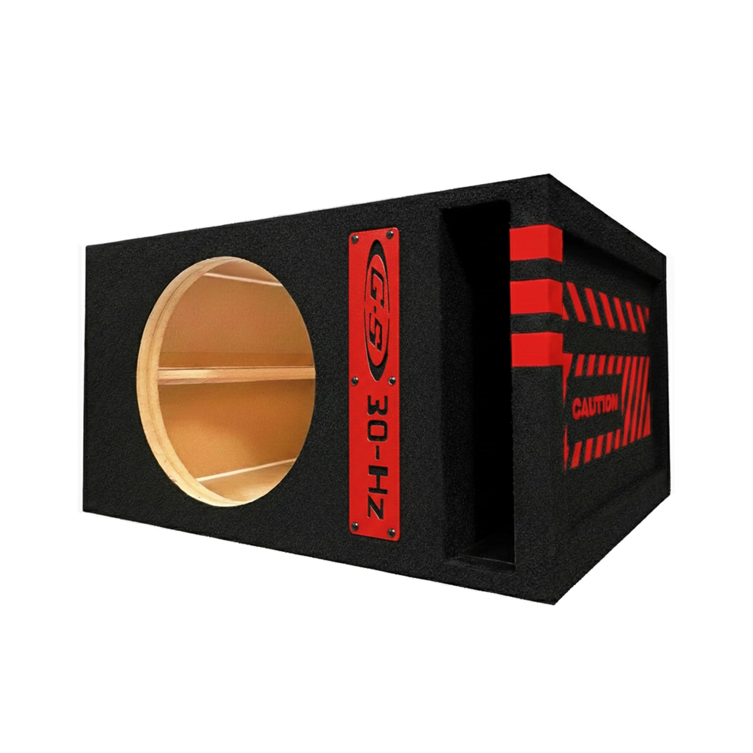 30HZ Reinforced Competition Single Ported Sub Box Sub Woofer Enclosure Speaker Box Car Audio Subwoofer Ground Shaker Box Ground-Shaker (Caution RED, 10")