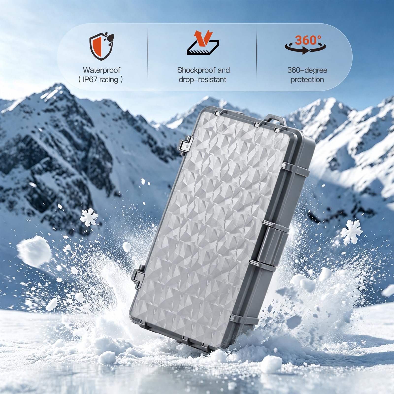 Genérico Estuche Duro IP67 Impermeable para dji Pocket 4, Funda antigolpes Viaje con Forro Silicona, mosquetón cordón, Caja Protectora Sumergible compacta (Gris (Kit Todo en uno))