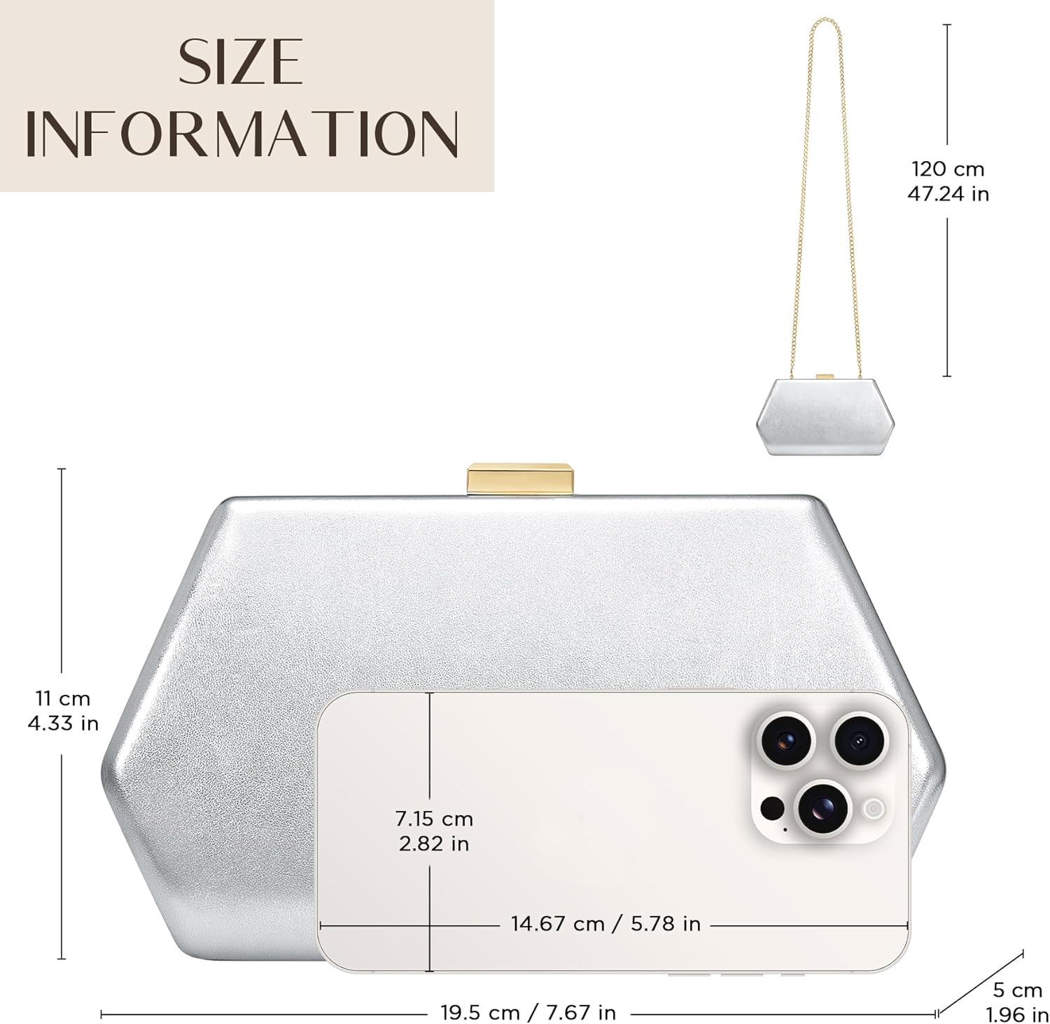 CHUNLI Evening Clutch Purses for Women Formal PU Leather Handbag with Chain Strap for Weddings, Proms, and Parties - Image 5