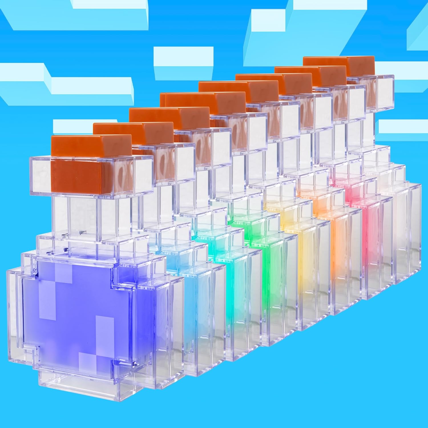 Minecraft: LED Night Lamp - Potion - 7" Night Light w/ 8 Color Modes, Shake for Color Change, Illuminate Up to 6hrs, USB, Game Themed Decor, Licensed