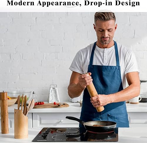 Vista 33 de Karinear Placa eléctrica de 30 pulgadas, 4 quemadores, control de perilla con placa de cerámica integrada, estufa eléctrica radiante de 30 pulgadas