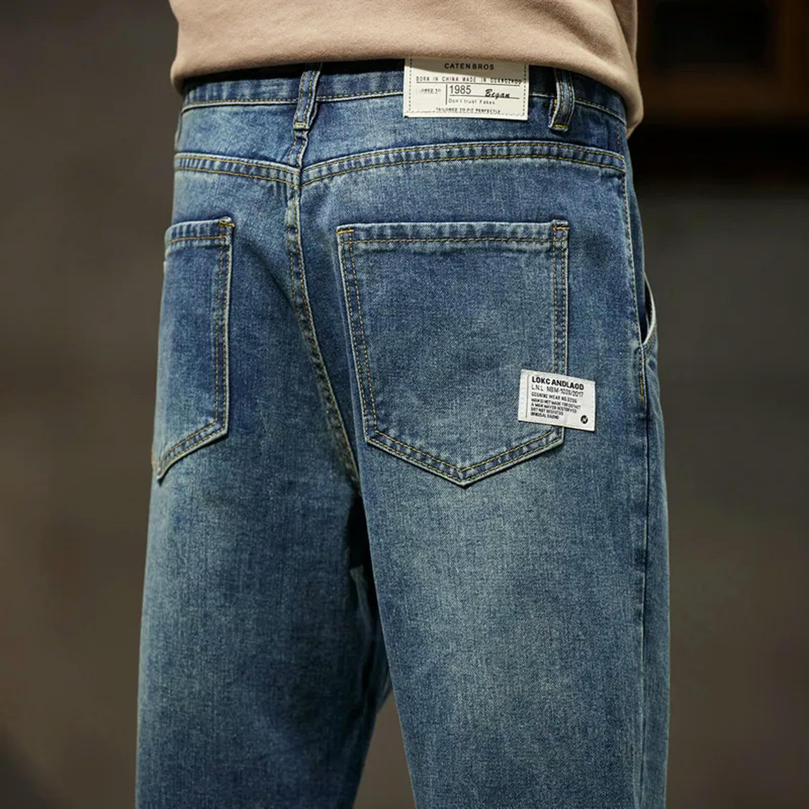 Jeans Uomo Larghi Pantaloni da Uomo Harem Loose Fit Wide Leg Vintage Casual Uomo Denim Pantaloni