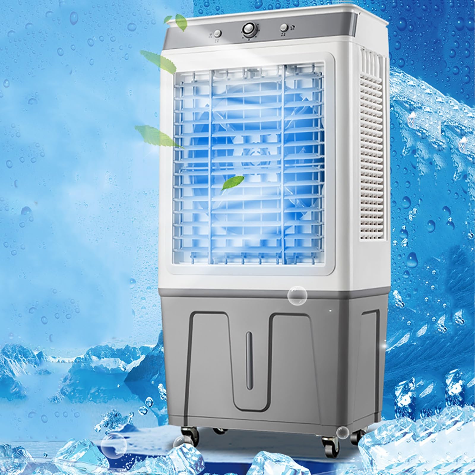 TIANQIHAO Portable Swamp Cooler, Evaporative Air Cooler Fan With 3 Speeds & 120° Oscillation, 3-In-1 Cooler For Indoor, Outdoor, Garage Use,82x42x32cm
