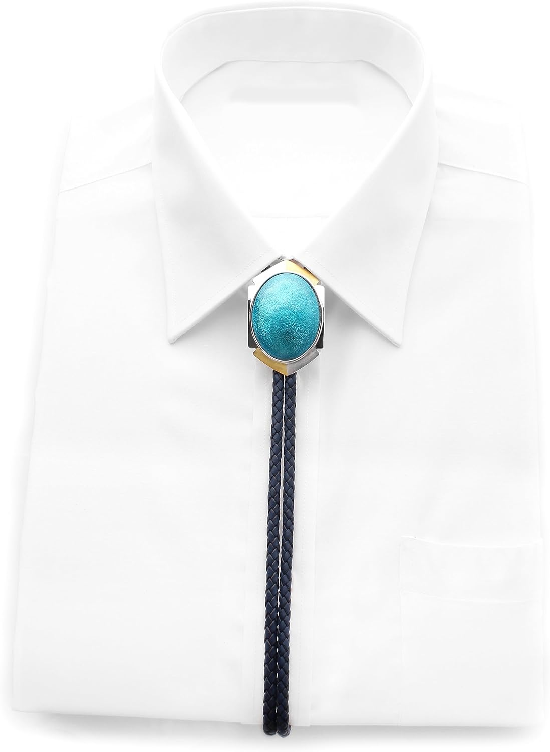 Bolo Tie Cloisonne Silver Genuine Leather The Leader Collection Trust Free Edition