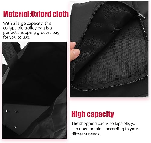 Miniatura 3 de Bolsa plegable de la carretilla Bolsa de compras plegable con ruedas Carrito de compras plegable Cajón de carro utilitario