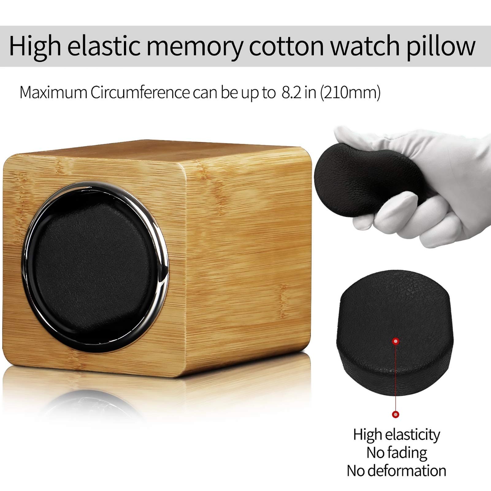 Caricaorologi - Mini scatola di carica automatica per orologi Orologio meccanico Agitatore motore silenzioso Display per orologi Custodia rotante con supporto Alimentato da batteria + alimentazione