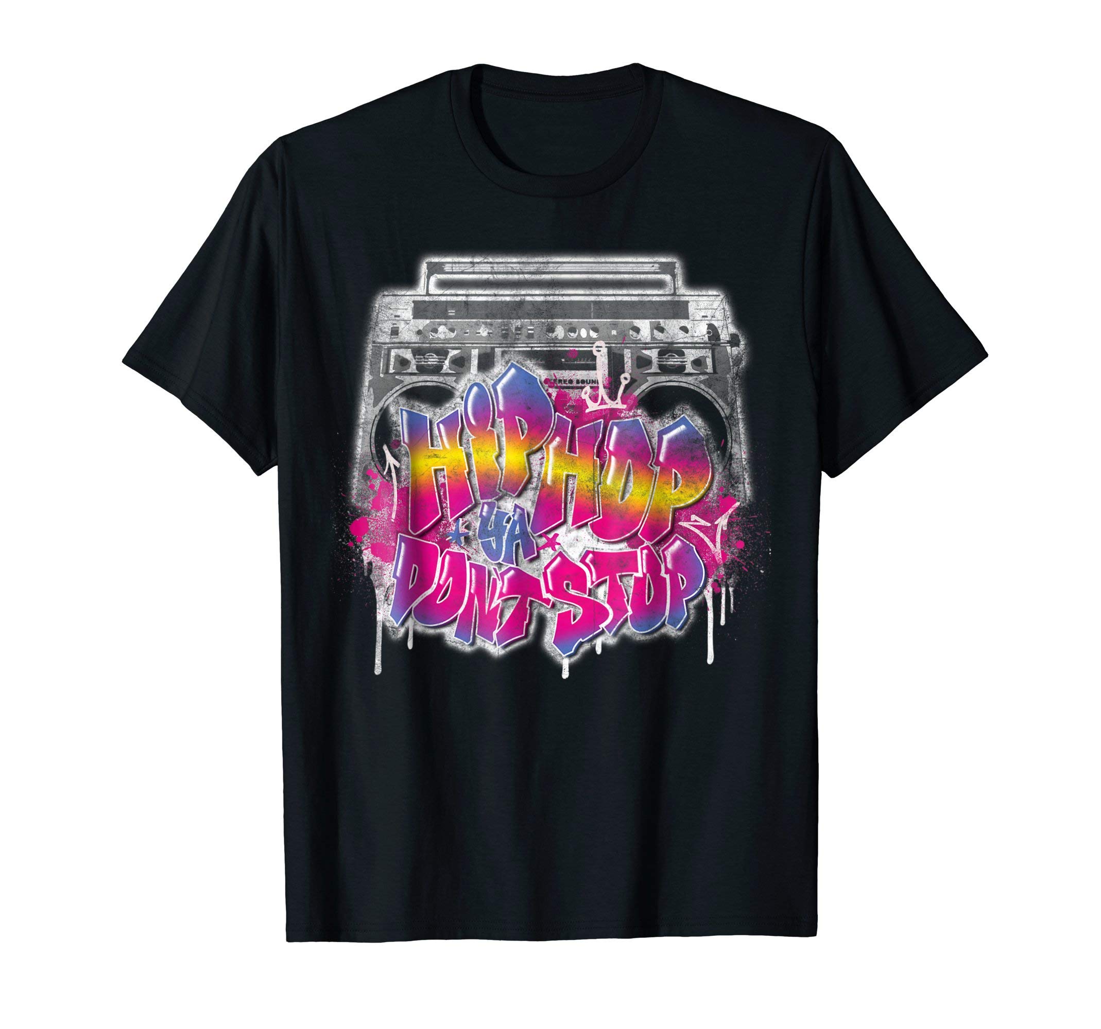 &Zoo Hip HopHip Hop Ya Don't Stop - Old School 80s 90s Boombox T-ShirtOEKO-TEX STANDARD 100