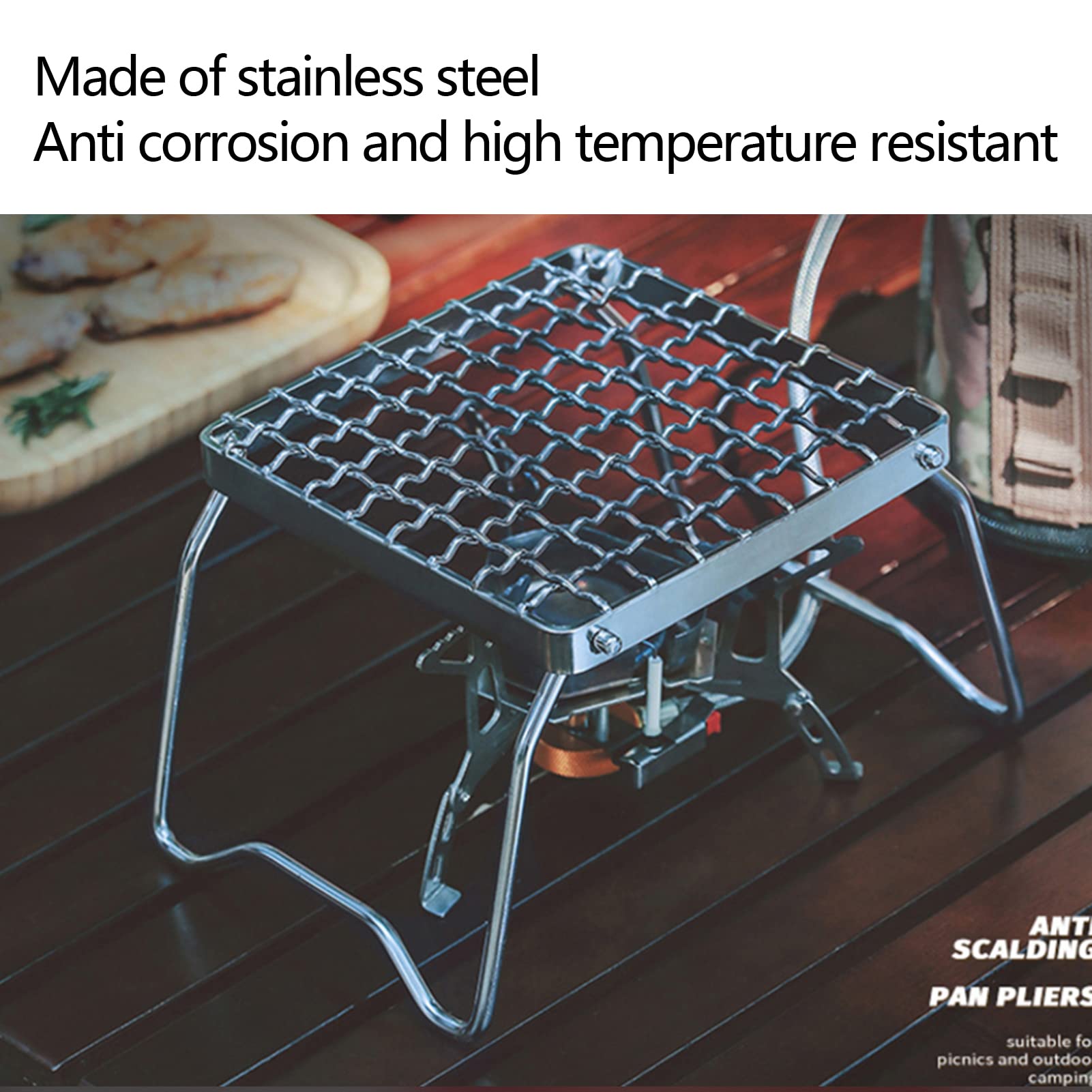 Grill De Camping Pliable En Acier Inoxydable - Foyer Portable Pour Barbecue Randonnée