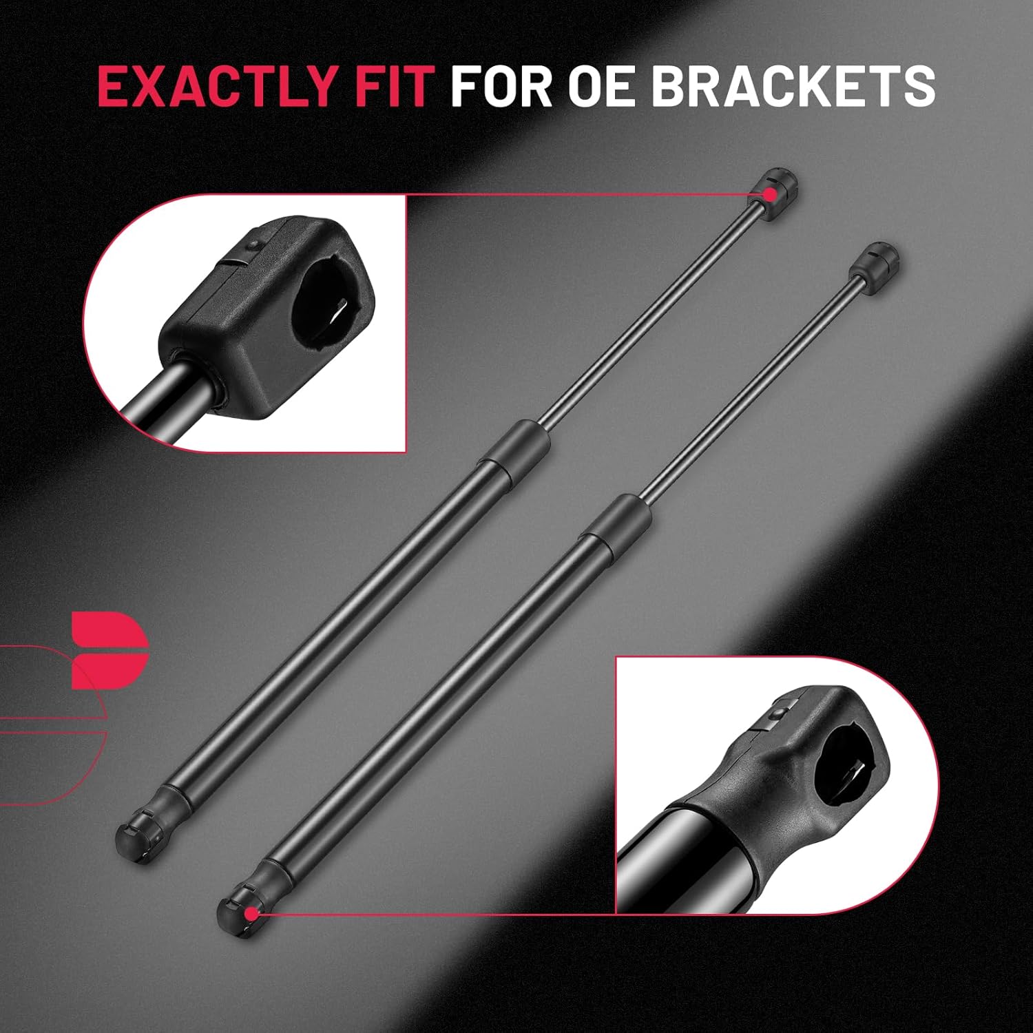 BDFHYK C16-08376 20inch 600N/135lbs Gas Shocks Struts Lift Support for Leer Camper Shell Rear Topper Window Pickup Cap Canopy Toolbox Cabinet Lid Motorhome Door Gas Springs Set of 2