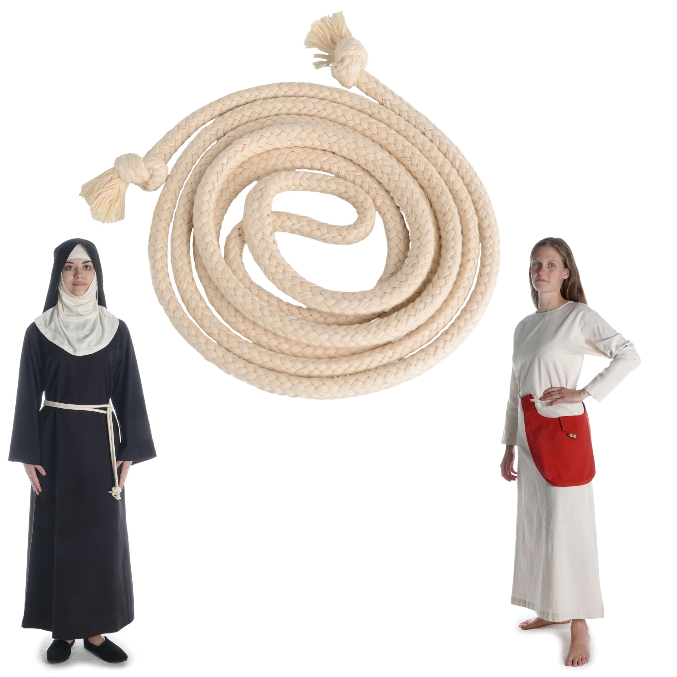 Hemad Women's Beige Medieval Knitted Belt Viking Waist Belt Model: Urian