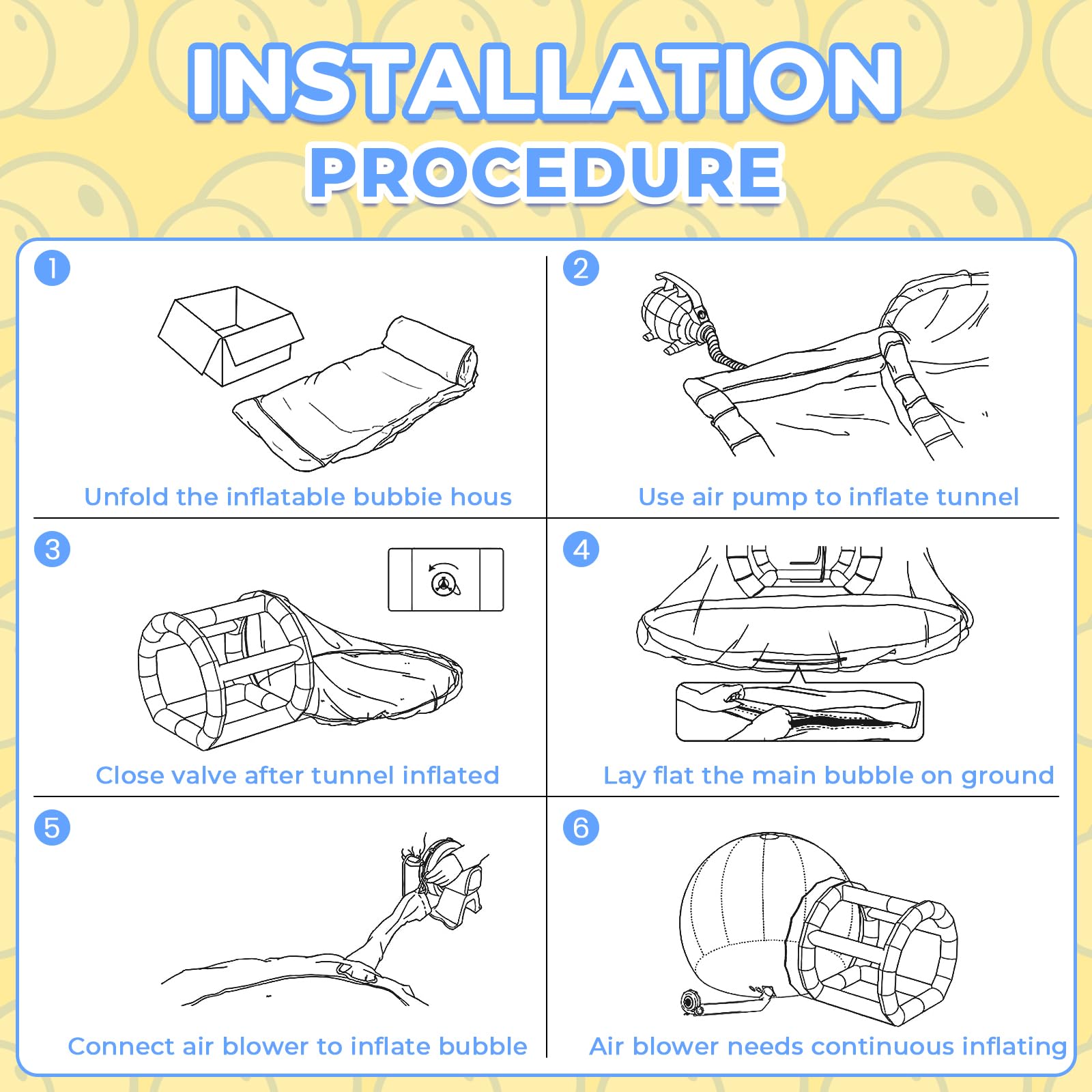 Casa gonfiabile con trampolino, Bubble House Dome gonfiabile con ventilatore e pompa, tenda da giardino impermeabile in PVC di qualità commerciale per matrimoni, campeggio, feste (300 cm)