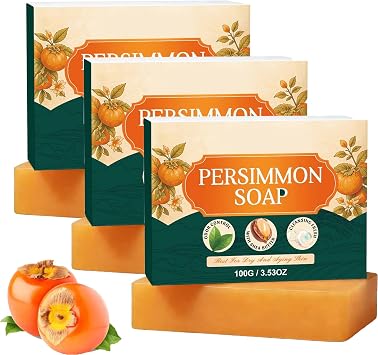 Persimmon Soap For Senior Odor Control, Handmade Deodorizing Persimmon Soap Bar for Old People Smell, Hydrating Body Wash Bar for Women & Men, for All Skin Types 3