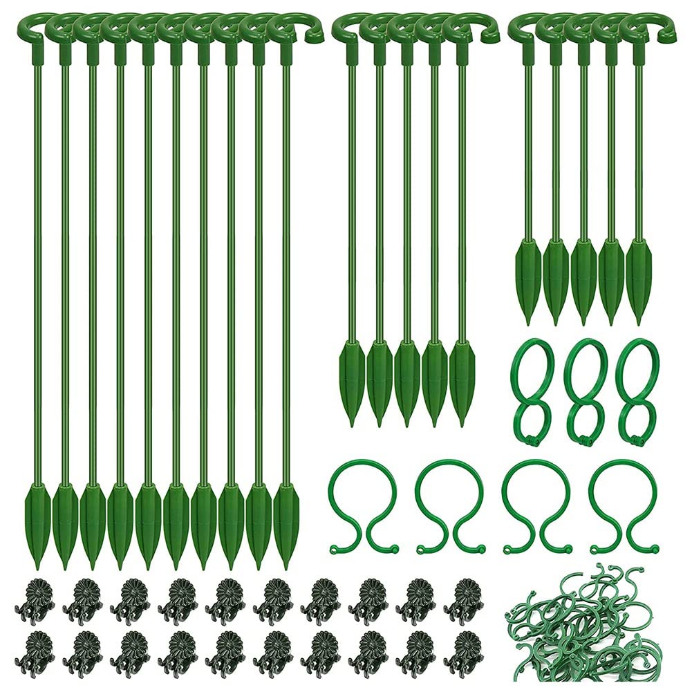 20 supporti per piante, flessibili, aste di supporto per piante, aste da giardino, per interni ed esterni (con clip per orchidee) - QWINERN | Leroy Merlin
