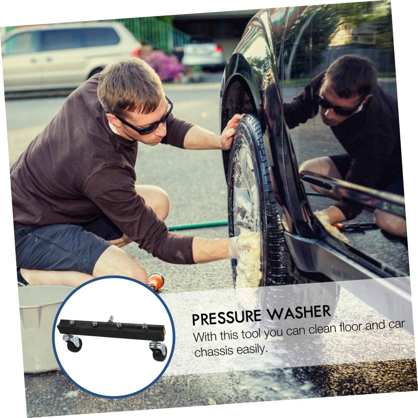 BESTonZON Nettoyeur Haute Pression pour Châssis De Voiture Brosse De Nettoyage avec Rapide De Pouce