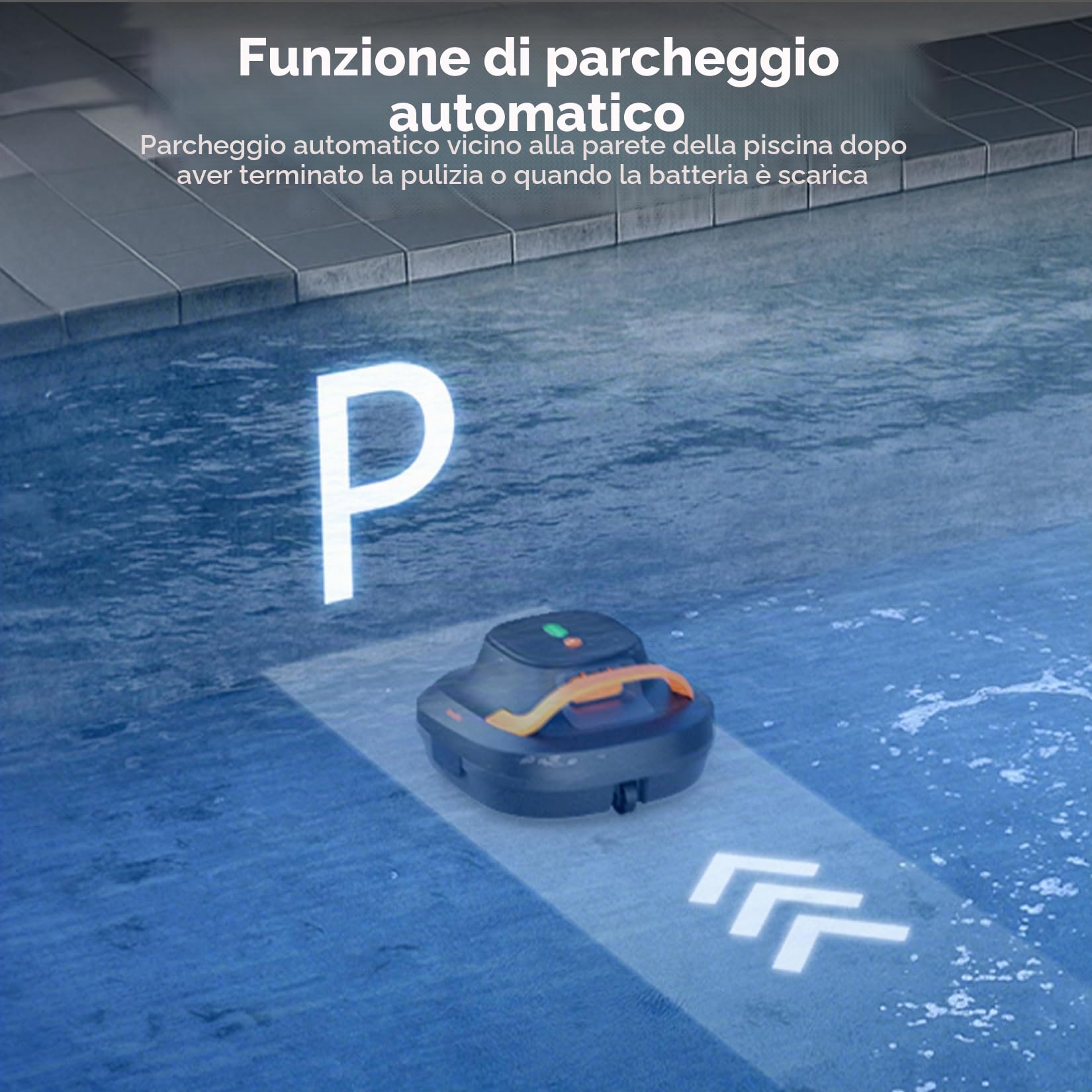 (Novità 2026) CoasTeering Robot Piscina Batteria, 200 Min Autonomia, 5200mAh, Aspirazione 140 L/Min, per Acqua Salata & Dolce, 2 Motori Brushless, Pulitore Automatico per Piscine fino a 120 m²