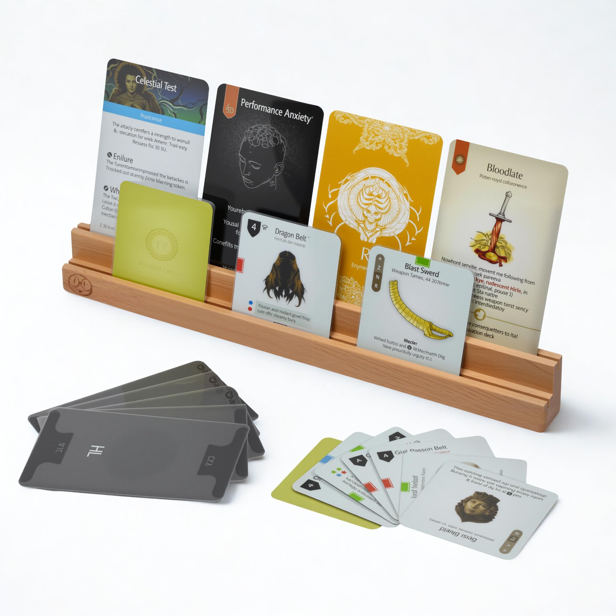 Snapklik.com : Premium Wooden Card Holder For Board Games