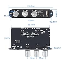 Vista 6 de 2PCS ZK-1001U Mono Amplifier Board with TWS, 100W Power Output, Vehicle Amplifier Wide Voltage Input 9-24V, Supports USB/AUX/Bluetooth
