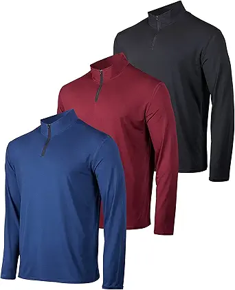 Real Essentials Men's Quarter Zip Active Shirt (Regular & Big & Tall)