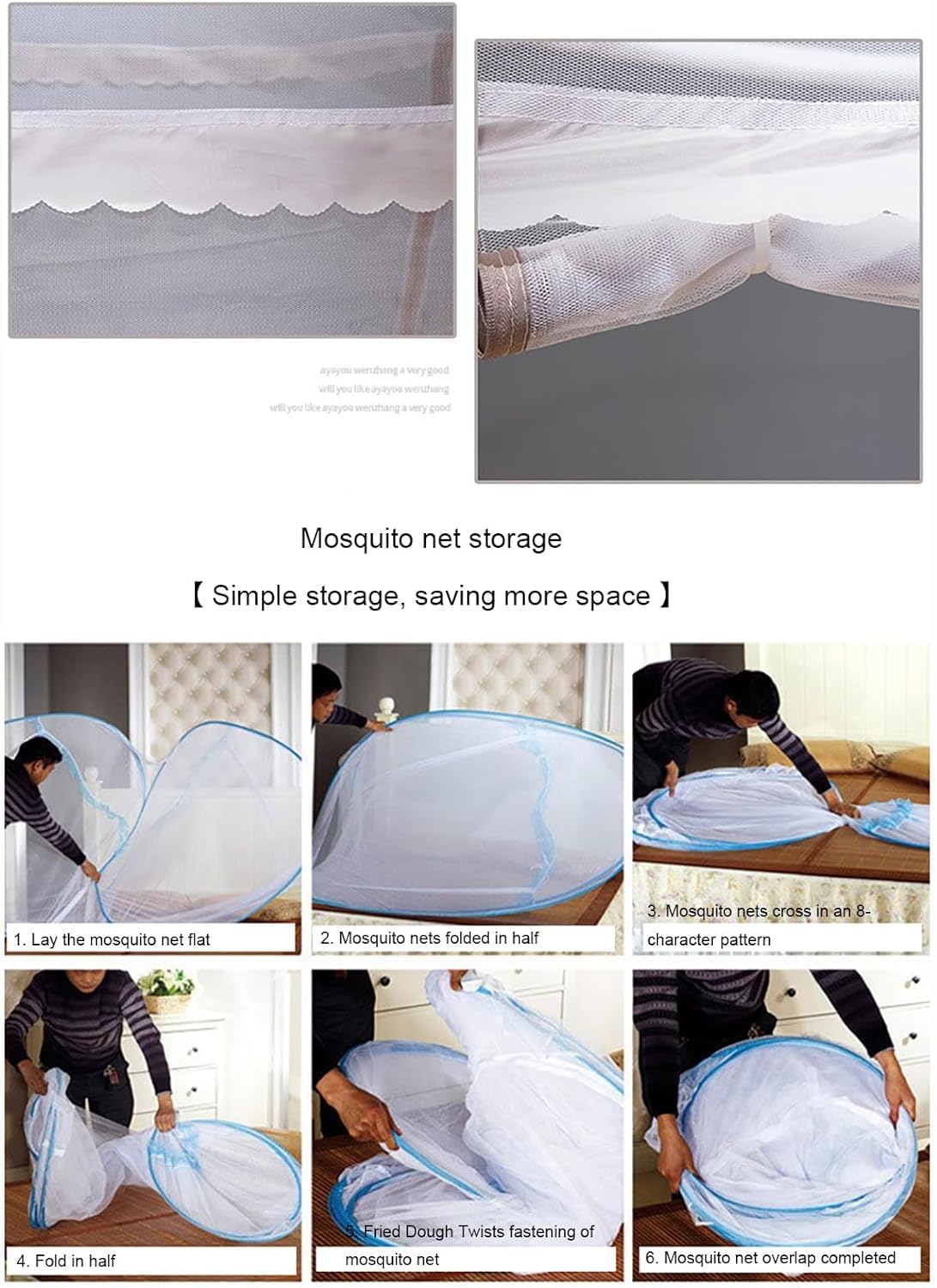 Zanzariera pieghevole per letto, tenda portatile per letto, tenda estiva per dormire (marrone, 180 x 200 cm)