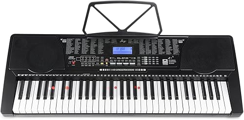 Miniatura 2 de Joy Teclado de iluminación de 61 teclas con función de reproductor de música USB incluyendo auriculares soporte y taburete Kl-91MKit