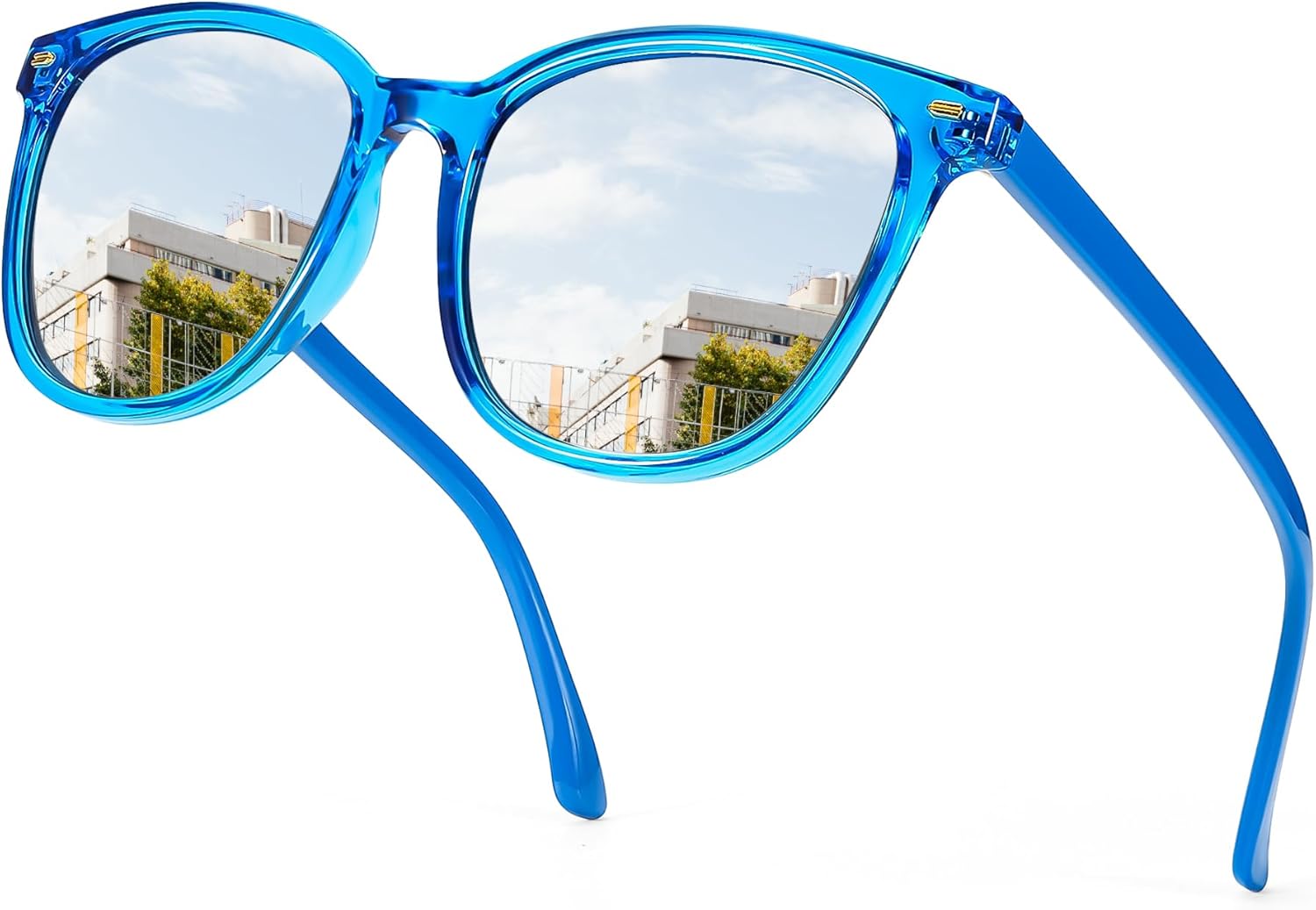 SIPHEW Mirrored Polarized Sunglasses for Women - Designer Oversized Square Beach Eyewear w UV400 Protection