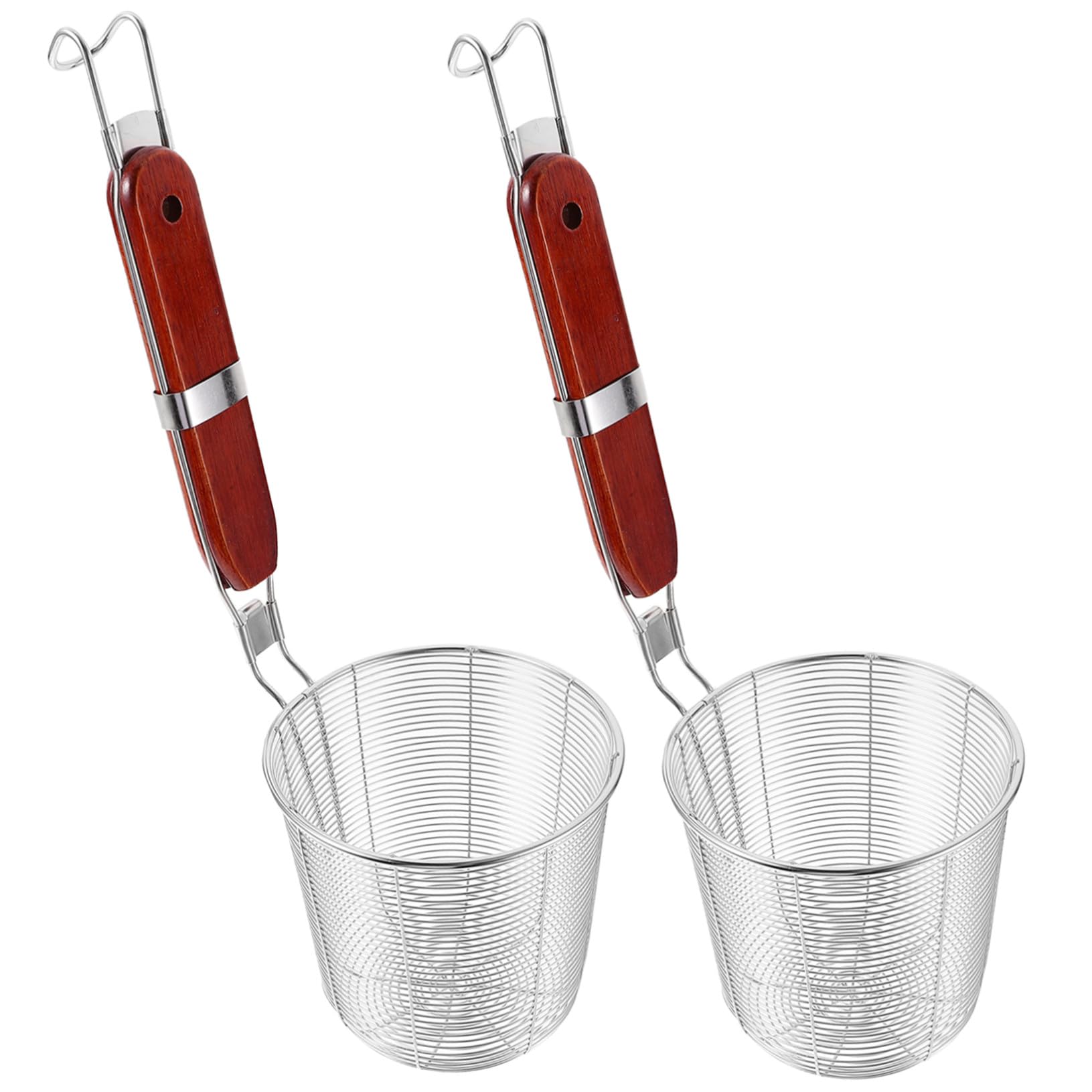 Inoxidable Colador Piezas de Madera de Acero Mango Malla, 2