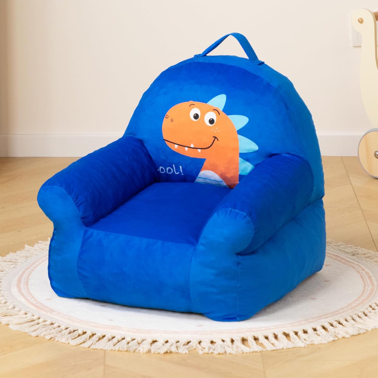 ALIMORDEN Kids Ultra-Soft Snuggle Foam Filled Chair, Kids Cozy Corner Play Couch for Boys and Girls, Dinosaur