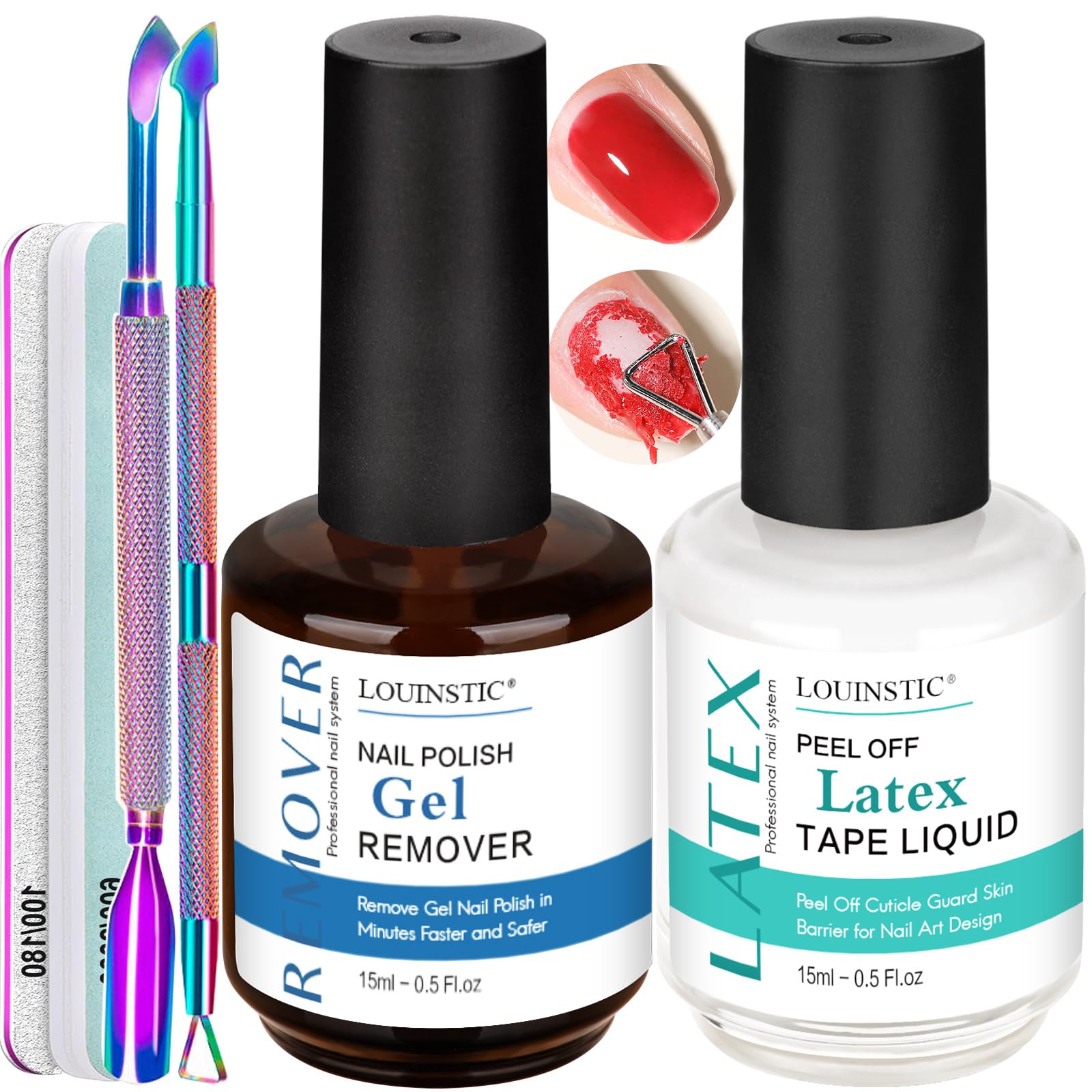 LOUINSTIC Gel Nail Polish Remover, Liquid Latex for Removing Gel Nails