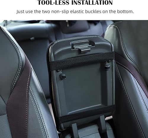 Miniatura 7 de Funda protectora de piel sintética para consola central, para la mayoría de vehículos, SUV, camiones, automóviles (rojo vino)