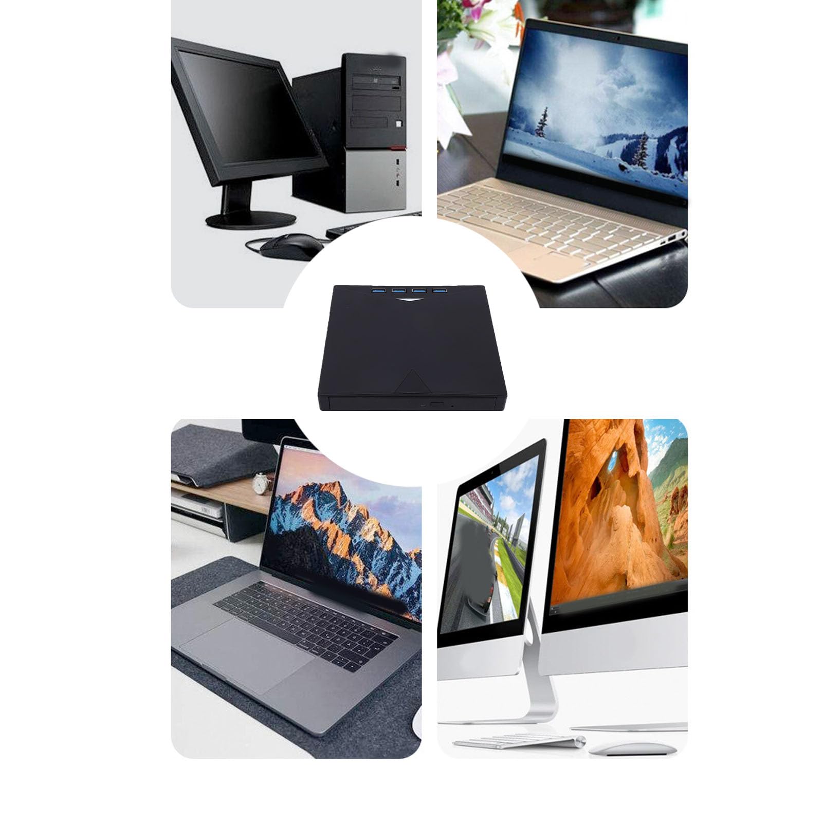 Lecteur CD DVD Externe 6 en 1 pour Ordinateur Portable