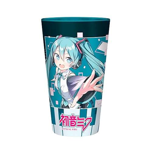 ABYSTYLE Hatsune Miku Musical City Large Glass 14 Fl Oz Anime Manga Home & Kitchen Drinkware Merchandise Gift, ABYVER291