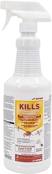 JT Eaton Water-Based Insecticide Spray for Bed Bugs, Ticks, and Mosquitos, Quart Bottle