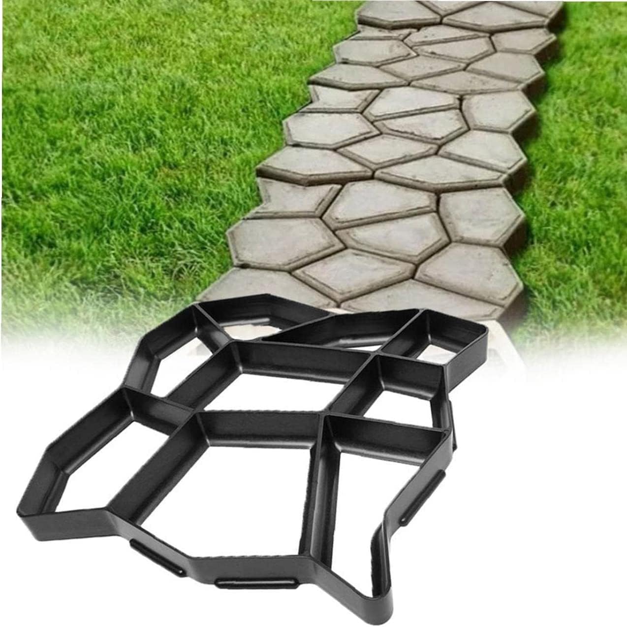 Walk Stone Maker, Reusable Concrete Molds Path Maker Stepping Stone Paver Lawn Patio Yard Garden Home Courtyards DIY Walkway Pavement Paving for Tile Cement Stone Walk Concrete Molds Plastic