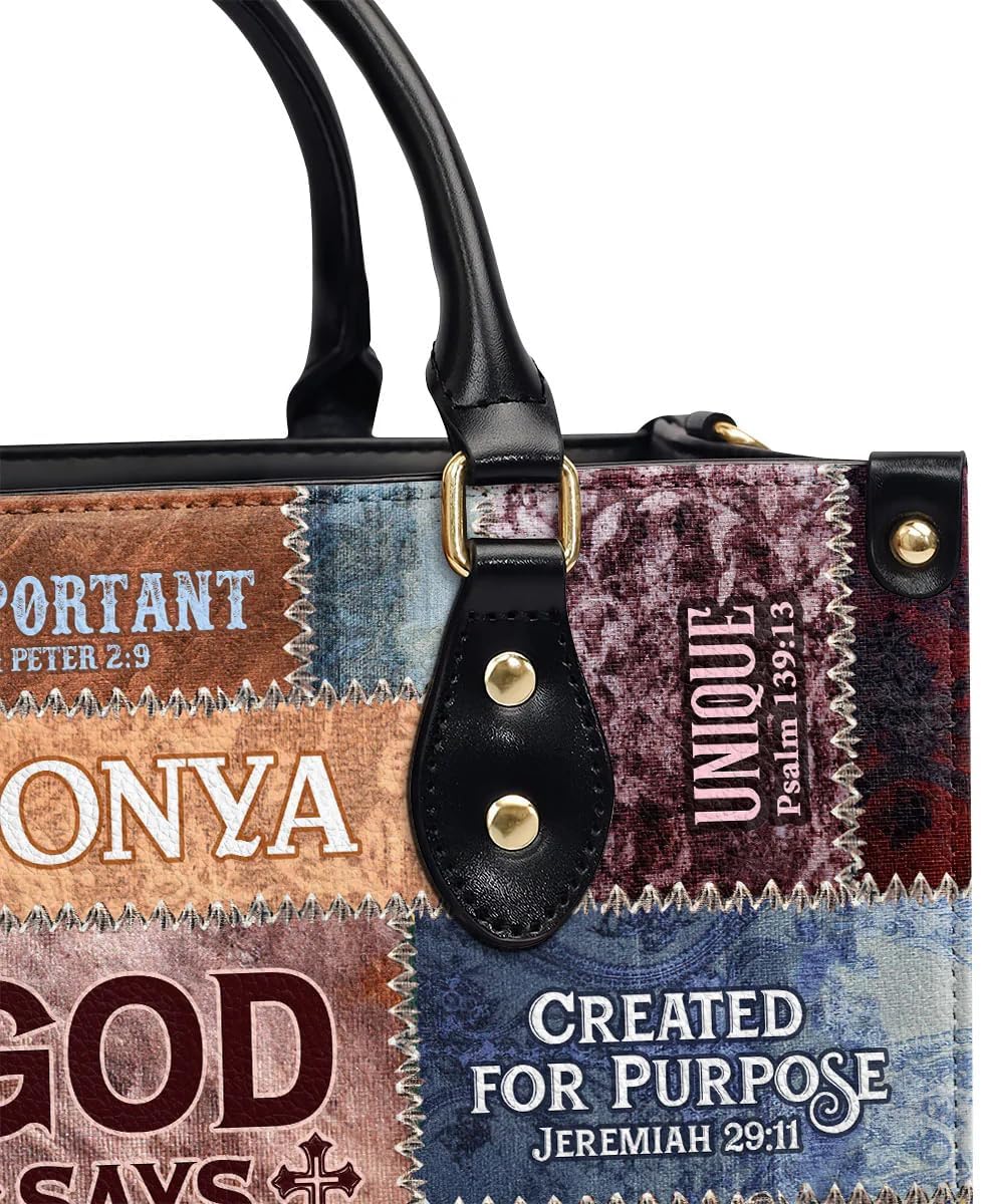 God Says I Am - Personalized Leather Handbag, Leather Bible Bags For Women, Blessed Handbags For Women, Christian Purses For Women, Bible Purse For Women, Christian Religious Purses For women
