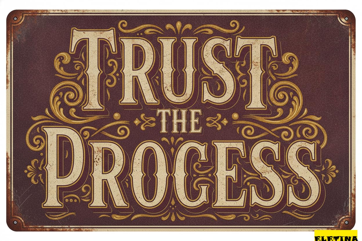 Personalized Sign for Man Cave Vintage Trust The Process Street Wall Decor Metal Tin S Gym Office,16x4 Inch Aluminium Private Property Decorative