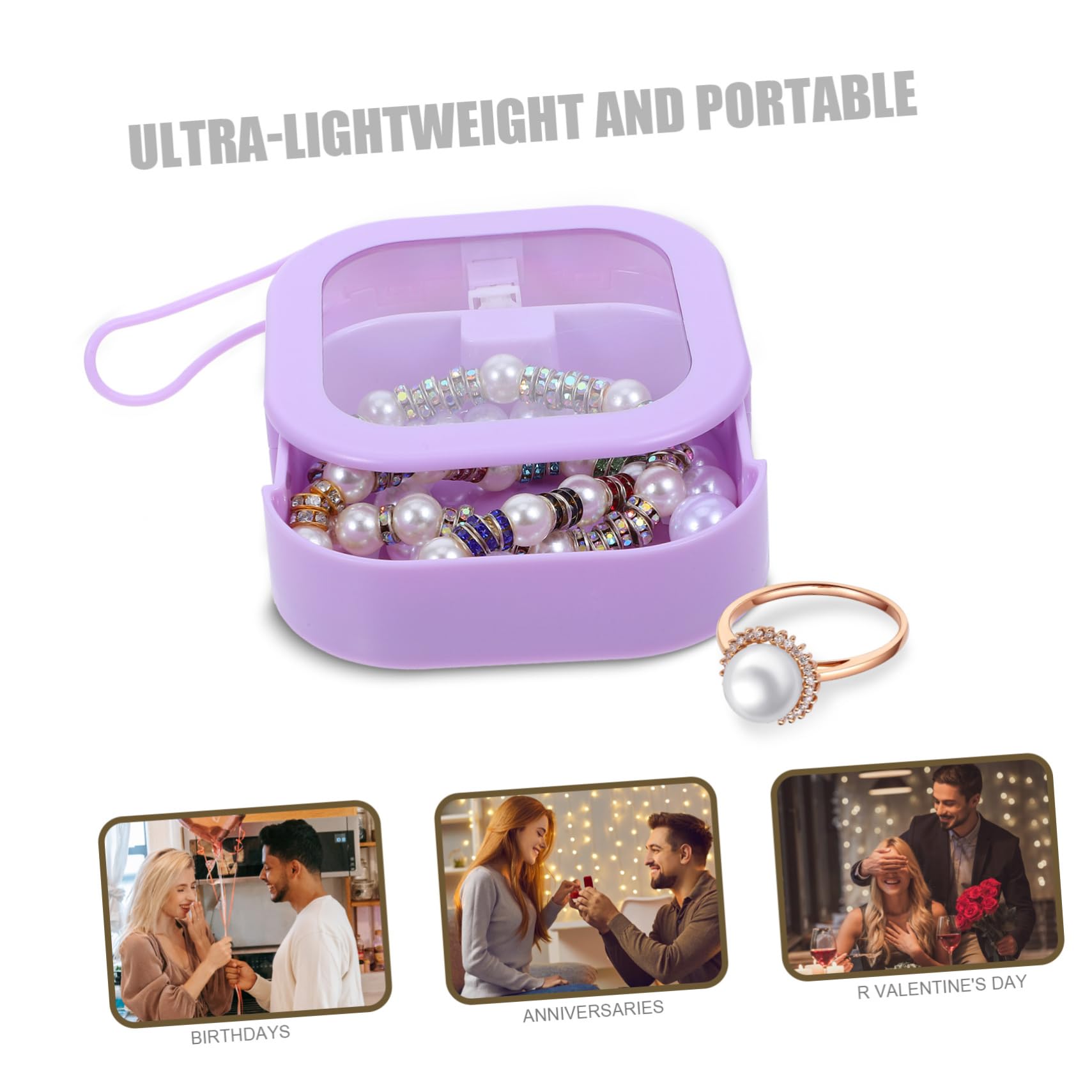 BESTOYARD Set 4 Pezzi Bauletto Portagioie da Viaggio in ABS e TPE Design Multifunzione e Interno Spazioso per Uso Quotidiano e Viaggi di Lavoro