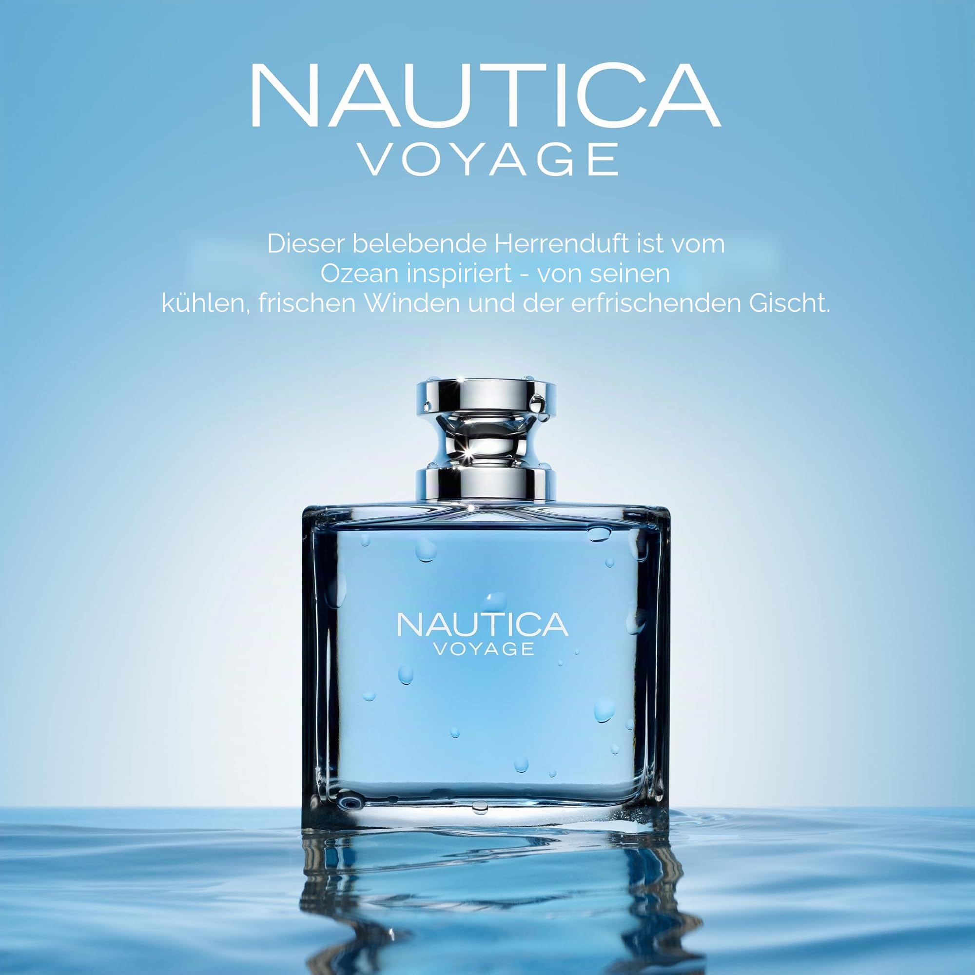 Nautica Voyage Eau de Toilette 100 ml, Noten von Apfel, Zeder und Mimose, Herrenduft, langanhaltend, ein Duft für jeden Tag