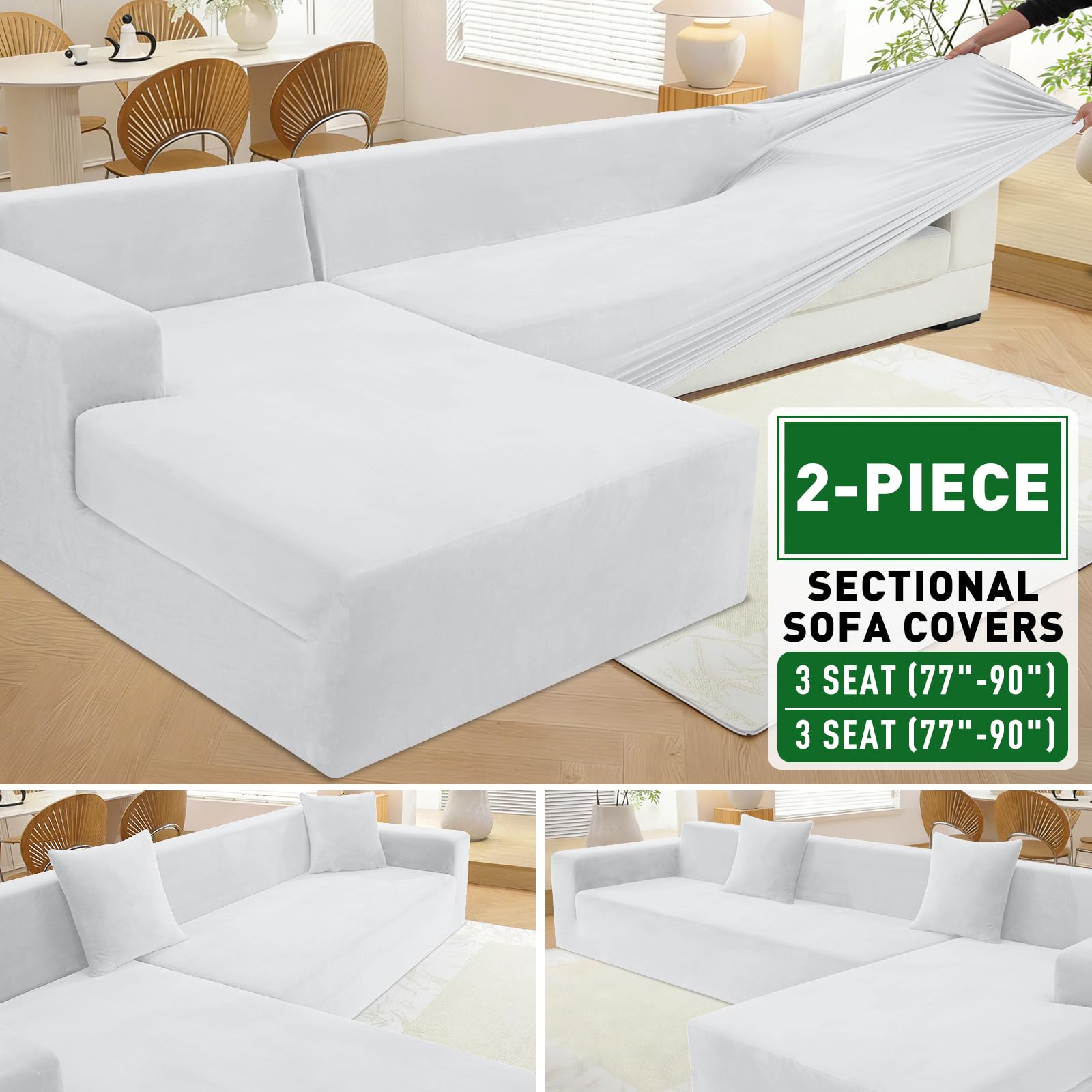 Amazon.com: ZNSAYOTX 2026 Soft Velvet Sectional Couch Covers