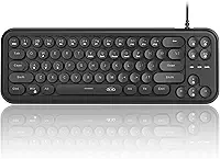 MageGee Teclado Gamer Estilo Máquina De Escrever 60% Branco, Sensação Mecânica, Retroiluminação Rgb, 68 Teclas, Ergonômico Com Fio Usb Compacto Para Pc, Mac E Laptop (Preto)