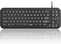 MageGee Teclado Gamer Estilo Máquina De Escrever 60% Branco, Sensação Mecânica, Retroiluminação Rgb, 68 Teclas, Ergonômico Com Fio Usb Compacto Para Pc, Mac E Laptop (Preto)